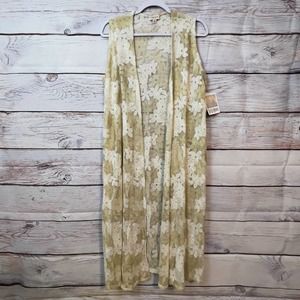 LuLaRoe - Joy Lace Duster, Gold, NWT